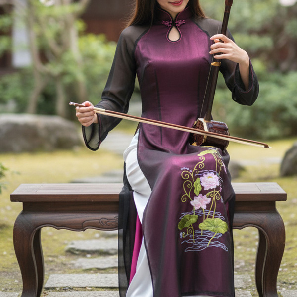 ベトナムらしい蓮刺繍アオザイが再入荷！